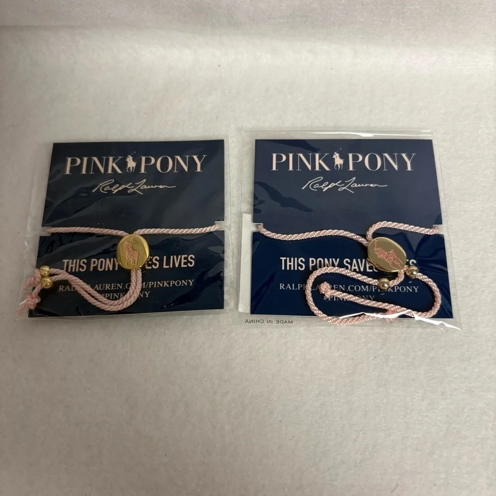 NEW Set of 2 RALPH LAUREN Pink Pony Bracelets